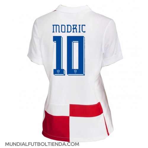 Camiseta Croacia Luka Modric #10 Primera Equipación Replica Eurocopa 2024 para mujer mangas cortas